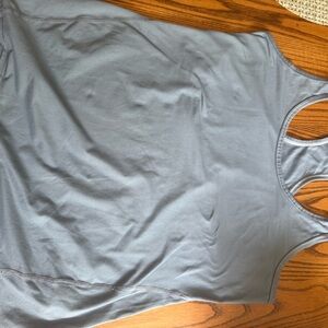 Athleta Gray Fitted Backless Tank Top